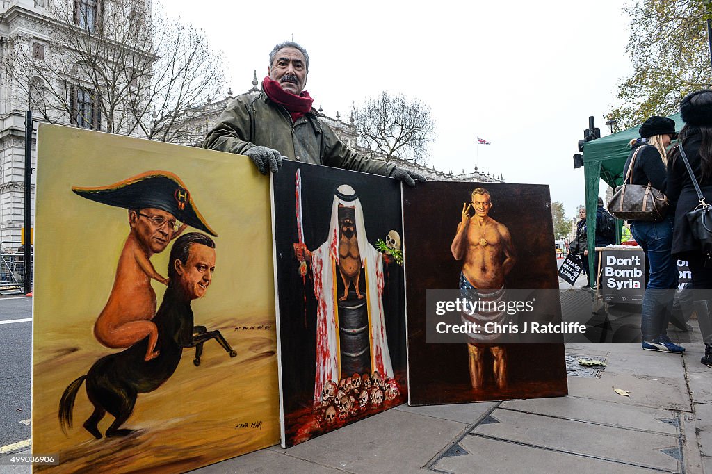 Anti-War Protesters Gather Outside Downing Street