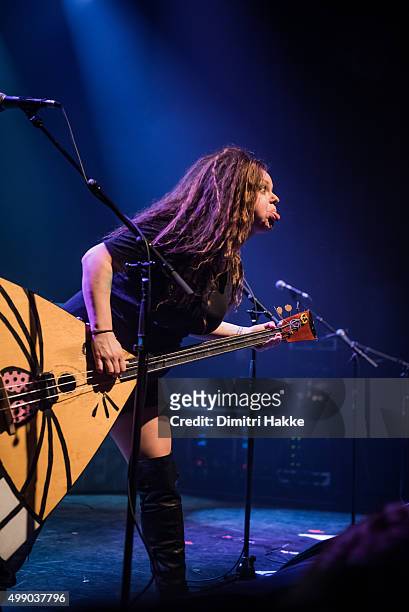 Marianne Sveen of Katzenjammer performs on stage at Paard on November 21, 2015 in The Hague, Netherlands.