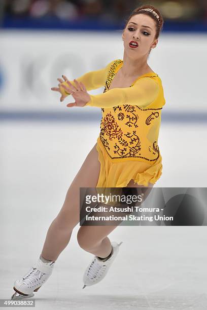 Courtney Hicks of the USA competes in the ladies's free skating during the day two of the NHK Trophy ISU Grand Prix of Figure Skating 2015 at the Big...