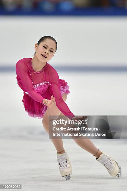 Satoko Miyahara of Japan competes in the ladies's free skating during the day two of the NHK Trophy ISU Grand Prix of Figure Skating 2015 at the Big...