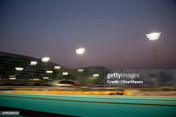 Pastor Maldonado of Venezuela and Lotus drives during qualifying for the Abu Dhabi Formula One Grand Prix at Yas Marina Circuit on November 28, 2015...