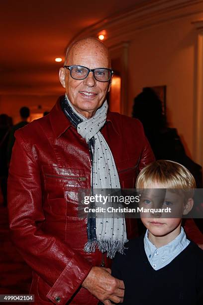 Fritz Puppel and his grandson Fritz attend the premiere of 'Eine Weihnachtsgeschichte' at Theater am Kurfuerstendamm on November 28, 2015 in Berlin,...