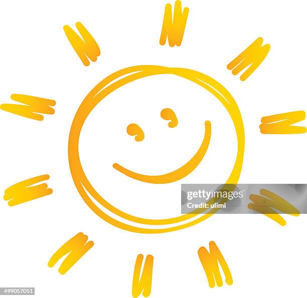 ilustraciones, imágenes clip art, dibujos animados e iconos de stock de el sol - sonreír