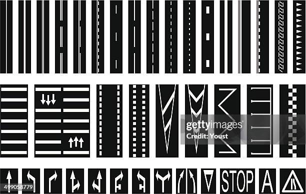 illustrazioni stock, clip art, cartoni animati e icone di tendenza di segnaletica stradale - attraversamento pedonale tracciatura stradale