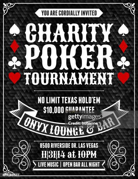 poker charity tournament poster on black background - casino 幅插畫檔、美工圖案、卡通及圖標