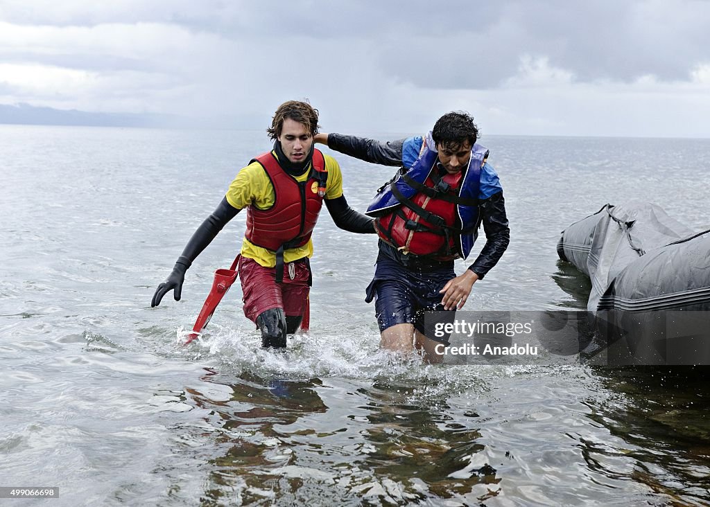 Refugees arrived Greece's Lesbos Island