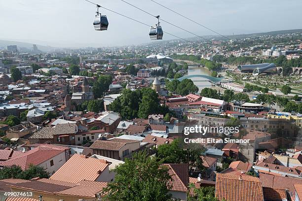 old city with peace bridge. tblisi. georgia. - georgian stock pictures, royalty-free photos & images