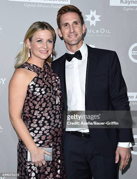 Actress Jessica Capshaw and entrepreneur Christopher Gavigan attend the 2015 Baby2Baby Gala at 3LABS on November 14, 2015 in Culver City, California.