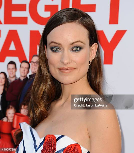 Actress Olivia Wilde attends the premiere of "Love The Coopers" at Park Plaza on November 12, 2015 in Los Angeles, California.