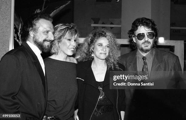 American songwriting partnerships Gerry Goffin and Carole King and Barry Mann and Cynthia Weil , backstage at a Songwriters' Academy event at the...