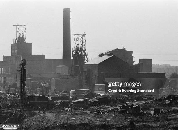 Lofthouse Colliery, near Wakefield in West Yorkshire, England, 22nd March 1973, the day after seven miners were killed when an inrush of three...