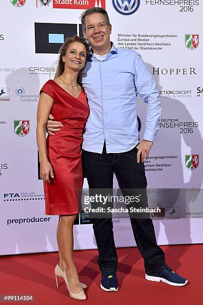 Frank Thelen and his wife attend the German television award by the Deutsche Akademie fuer Fernsehen at Museum Ludwig on November 28, 2015 in...