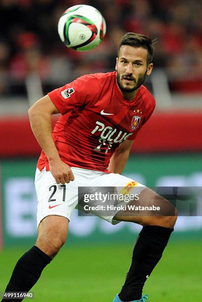 Zlatan of Urawa Red Diamonds in action during the J.League 2015 Championship semi final match between Urawa Red Diamonds and Gamba Osaka at the...