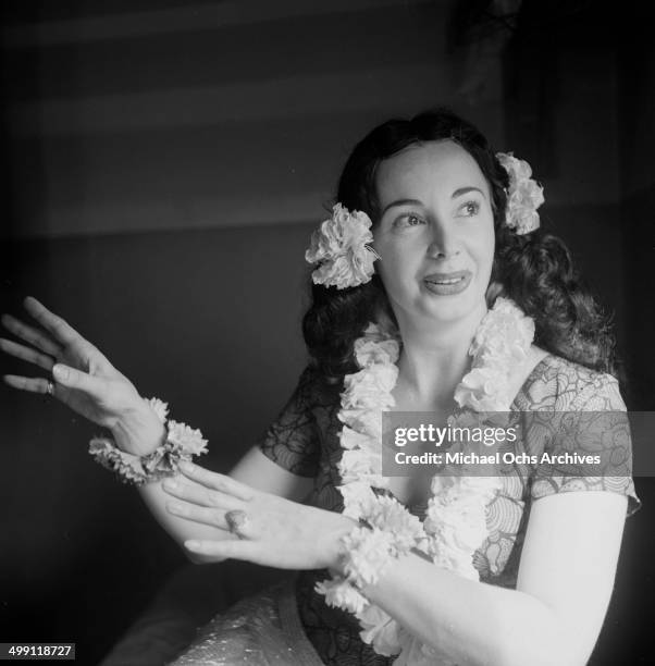 Actress Audrey Meadows, poses after the rehearsal of the "The Jackie Gleason Show" in Los Angeles, California.