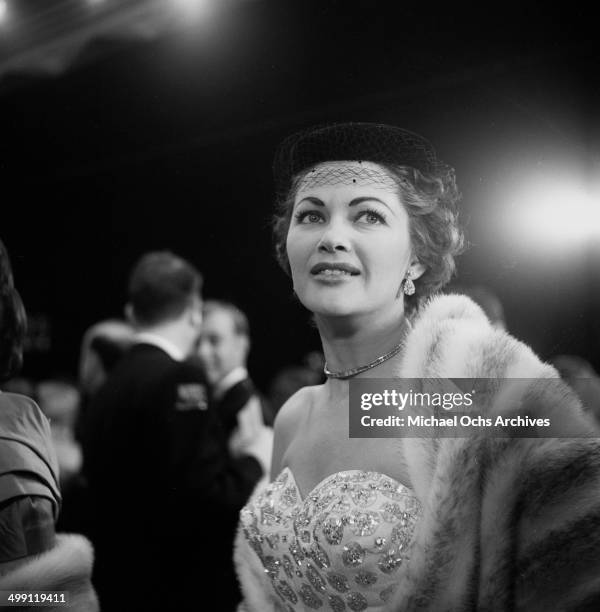 Actress Yvonne De Carlo attends a Mt Sinai party in Los Angeles, California.