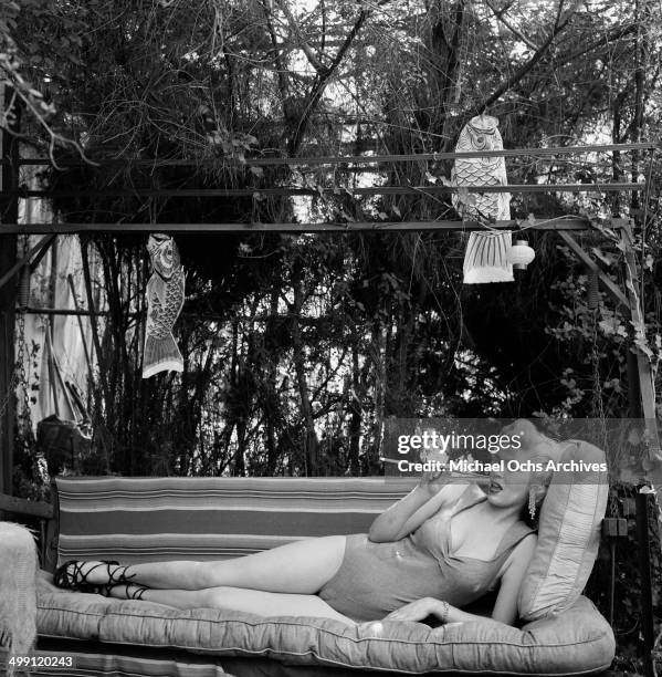 Actress Sandra Giles poses at home in Los Angeles, California.