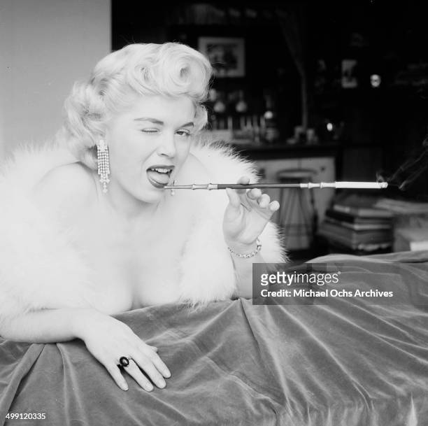 Actress Sandra Giles poses at home in Los Angeles, California.