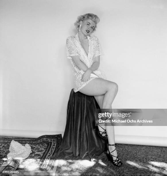 Actress Sandra Giles poses at home in Los Angeles, California.