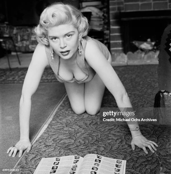 Actress Sandra Giles poses at home in Los Angeles, California.