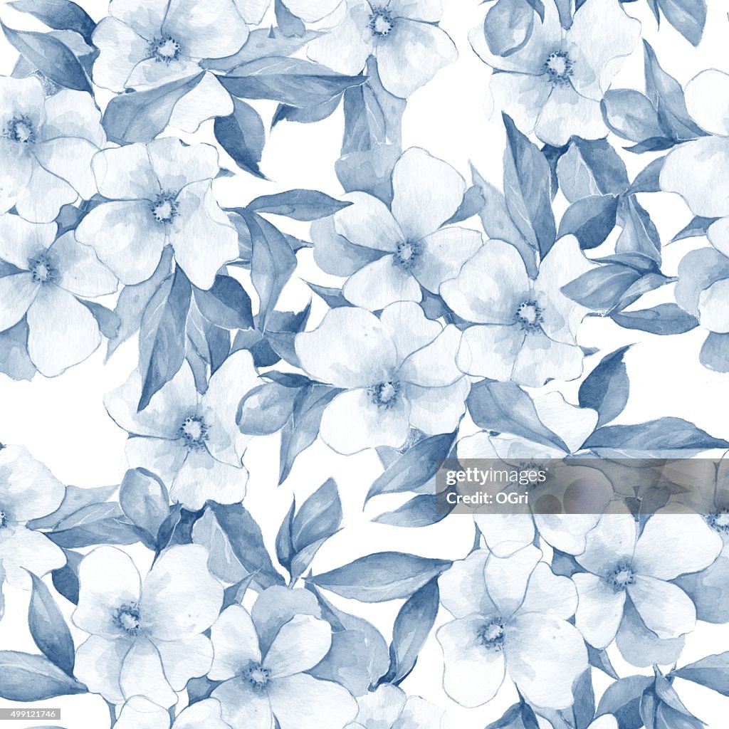 Ramo De Flores Blancas Fondo De Flores Acuarela Patrón 12 Ilustración de  stock - Getty Images