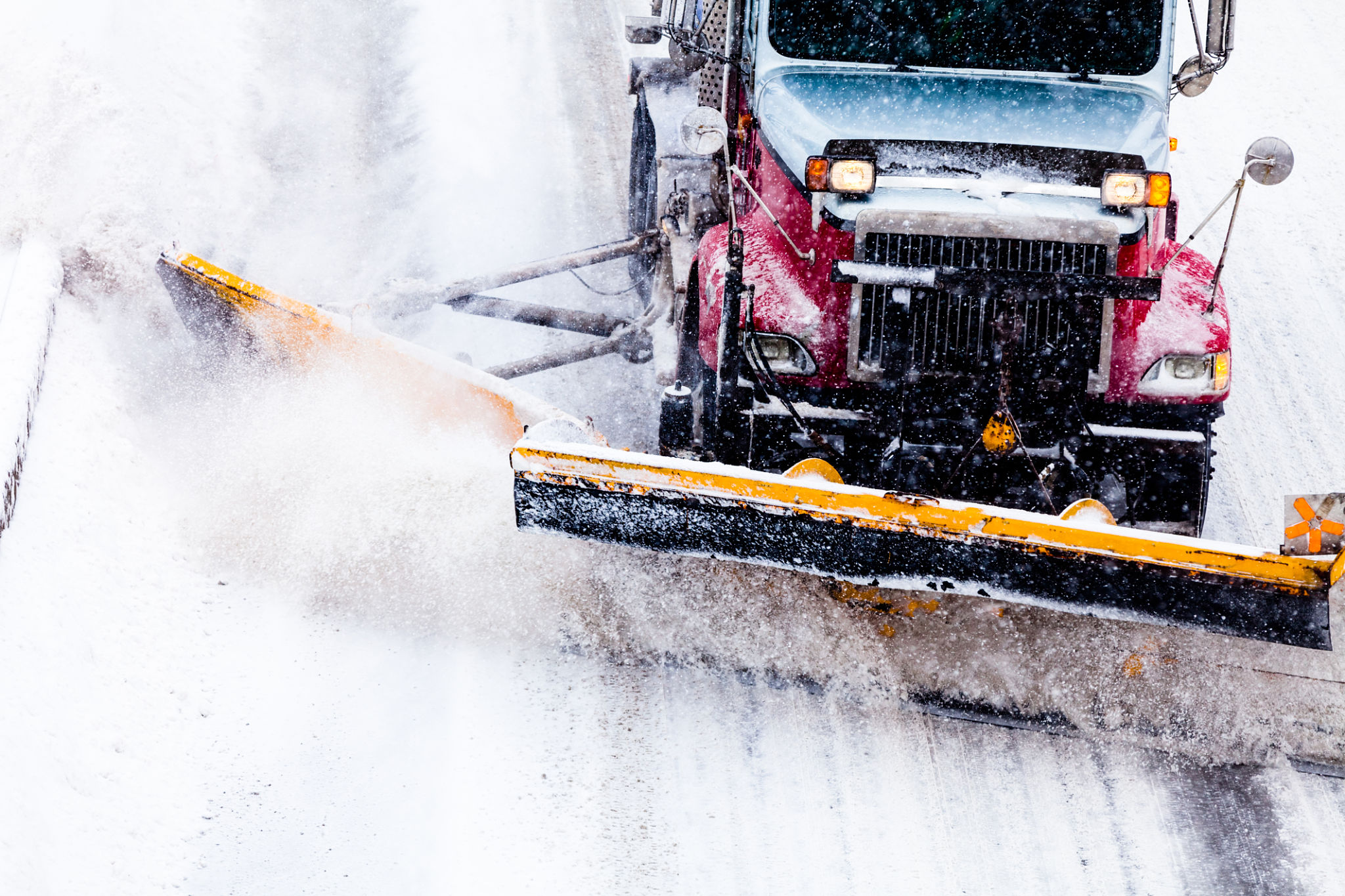 clearing snow