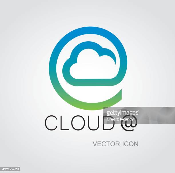 cloud symbol - 'at' symbol stock illustrations