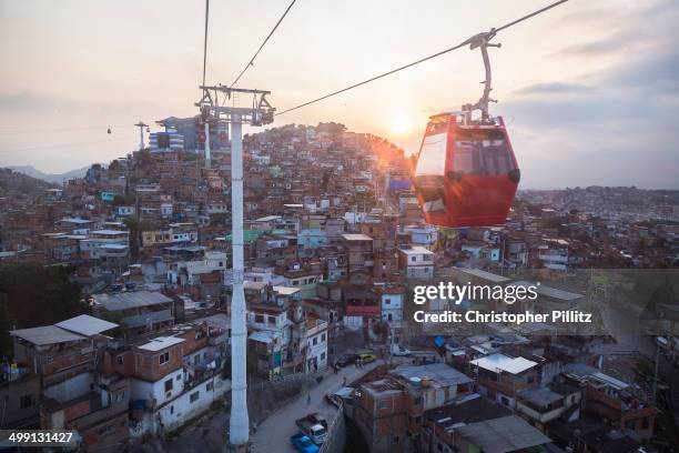Cable car inside "Complexo do Alemao", favela, Rio de Janeiro.