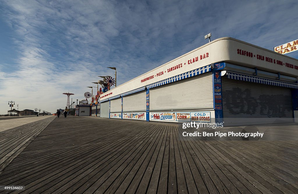 Closed clam bar, Coney Island, Brooklyn, New York
