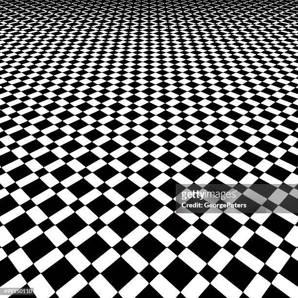 stockillustraties, clipart, cartoons en iconen met checkered background pattern with dramatic perspective - lino