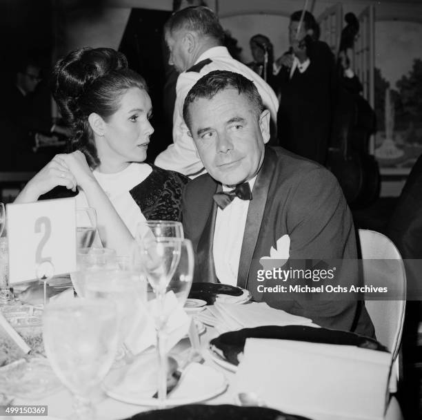 Actor Glenn Ford and wife actress Kathryn Hays attend the premier party for "The Bible" in Los Angeles, California.