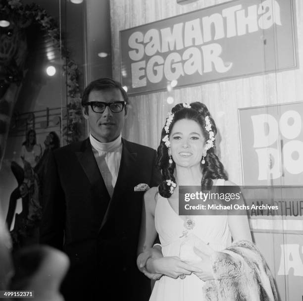 Actress Samantha Eggar attends the premier of "Doctor Dolittle" in Los Angeles,California.