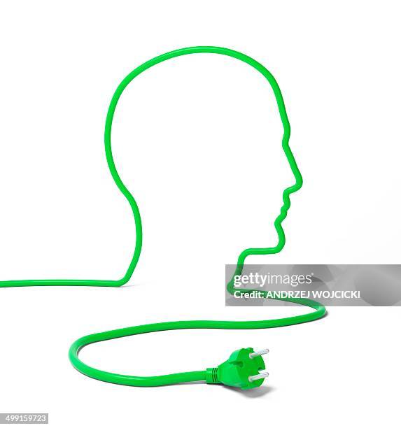 head made form power cable, artwork - wire stock illustrations
