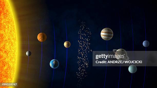 stockillustraties, clipart, cartoons en iconen met solar system, artwork - mars planet