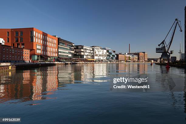 germany, north rhine-westphalia, muenster, harbour - north rhine westphalia stock-fotos und bilder