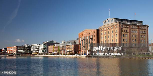 germany, north rhine-westphalia, muenster, harbour, warehouse, art gallery - münster stock pictures, royalty-free photos & images