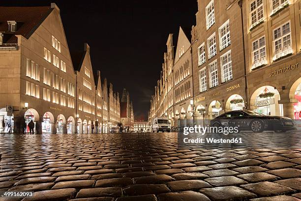 germany, munster, houses at prinzipalmarkt - münster stock pictures, royalty-free photos & images