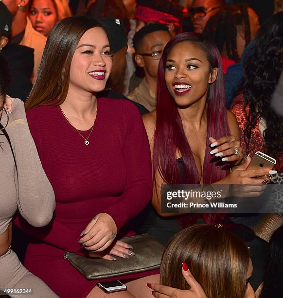 Sarah Vivan and Ebony "Risky" Jones attend DJ Holidays Birthday celebration at Compound on November 28, 2015 in Atlanta, Georgia.