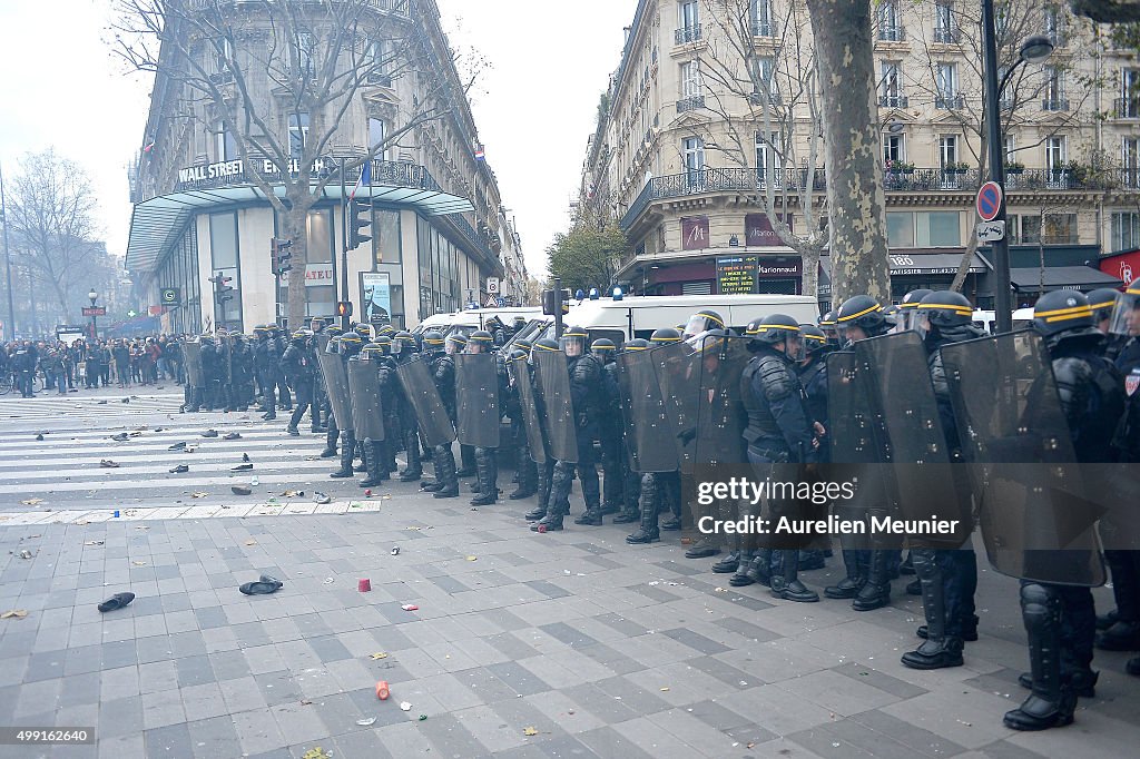 Climate Change Demonstrations Take Place In Paris Ahead of COP21