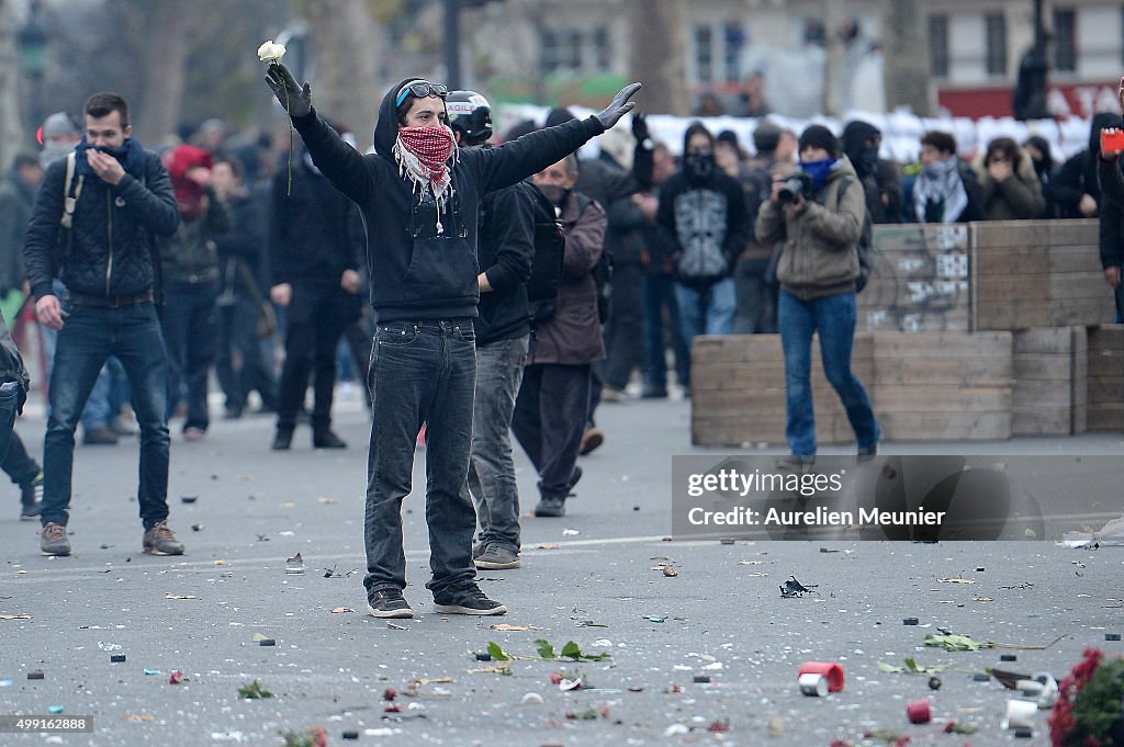 Climate Change Demonstrations Take Place In Paris Ahead of COP21