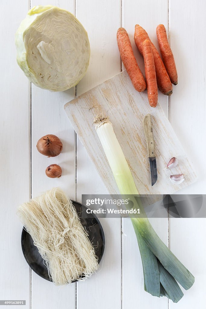 Ingredients for a wok dish