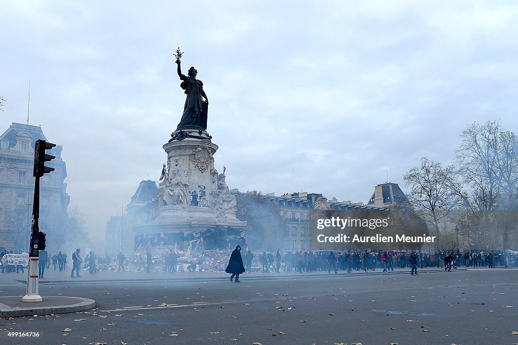 Climate Change Demonstrations Take Place In Paris Ahead of COP21