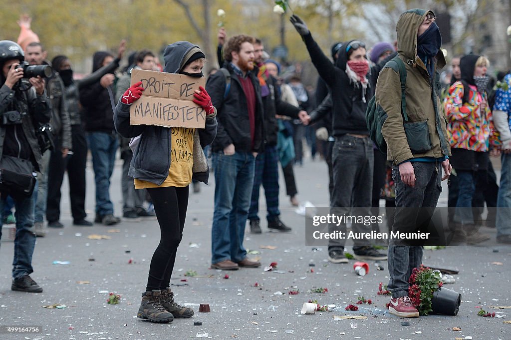 Climate Change Demonstrations Take Place In Paris Ahead of COP21