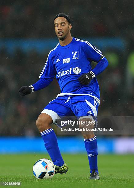 Ronaldinho of World XI in action during David Beckham's Match For Children, in aid of UNICEF, between a Great Britain XI and a Rest of the World XI...