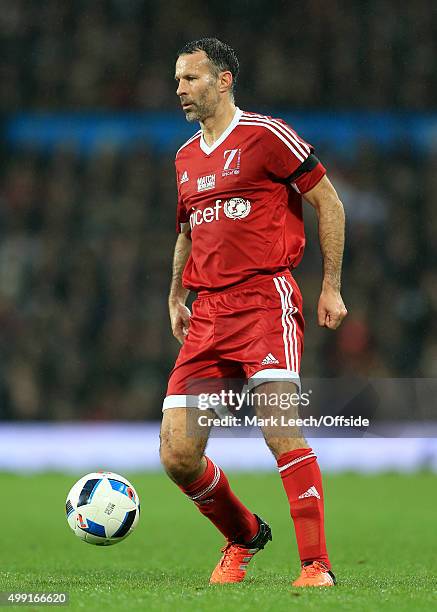 Ryan Giggs of GB in action during David Beckham's Match For Children, in aid of UNICEF, between a Great Britain XI and a Rest of the World XI at Old...