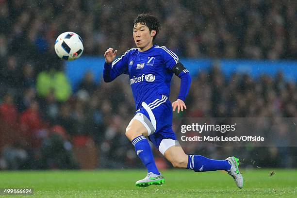 Ji-Sung Park of World XI in action during David Beckham's Match For Children, in aid of UNICEF, between a Great Britain XI and a Rest of the World XI...