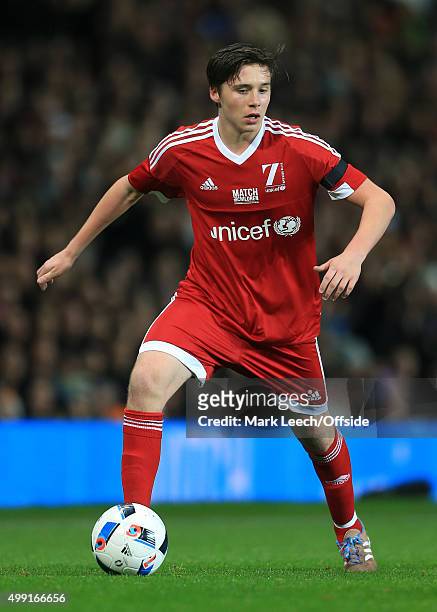 Brooklyn Beckham of GB in action during David Beckham's Match For Children, in aid of UNICEF, between a Great Britain XI and a Rest of the World XI...