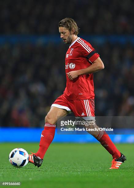 Alan Smith of GB in action during David Beckham's Match For Children, in aid of UNICEF, between a Great Britain XI and a Rest of the World XI at Old...