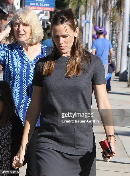 Jennifer Garner and Ben Affleck's mother, Christine Anne Boldt are seen on November 29, 2015 in Los Angeles, California.