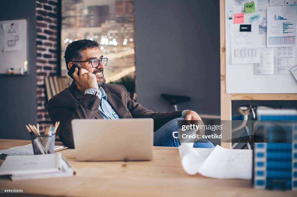 Man working at modern office.