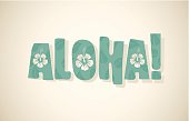 Aloha word in retro colors